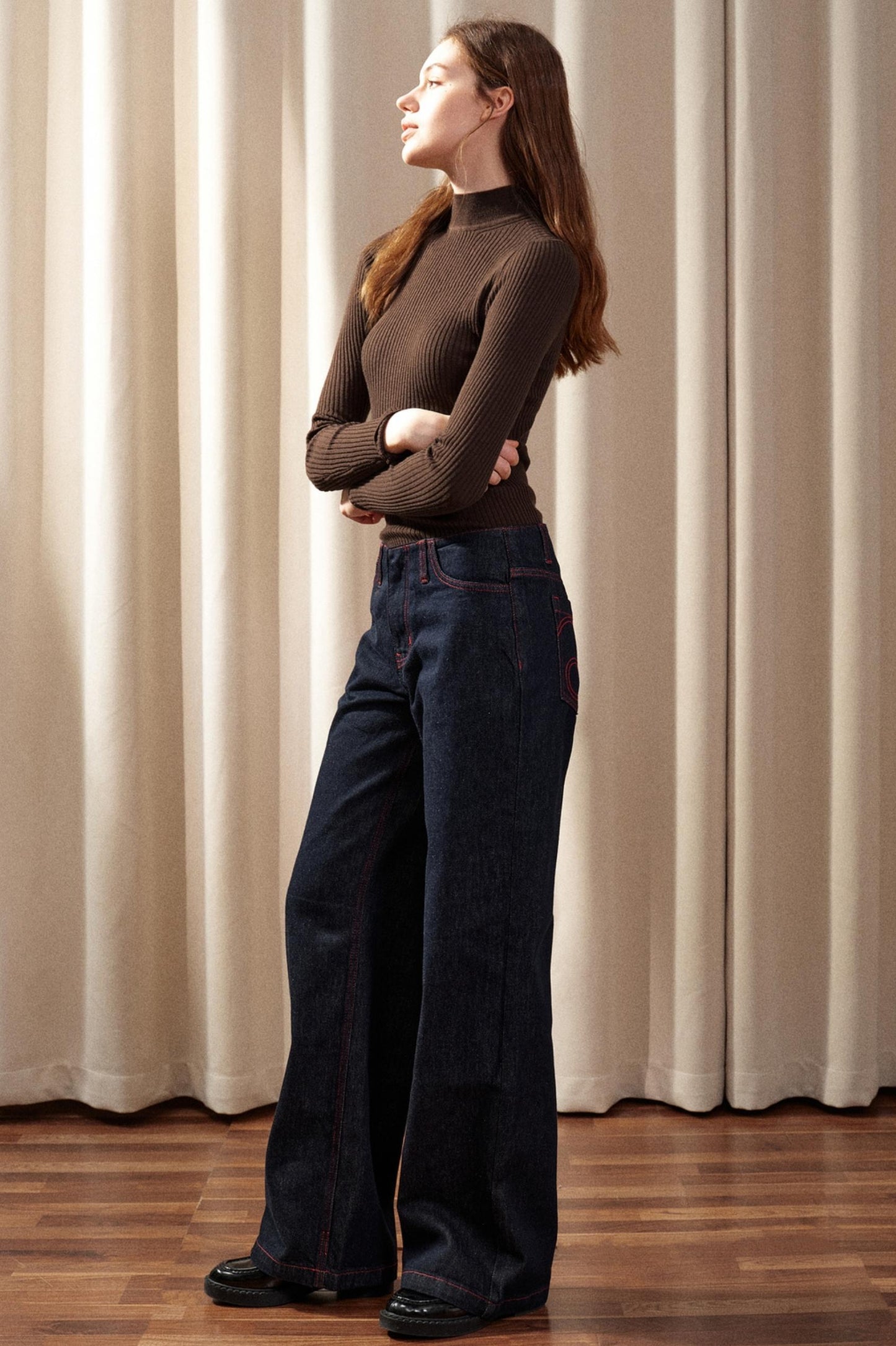 High Neck Knitted Sweater Top