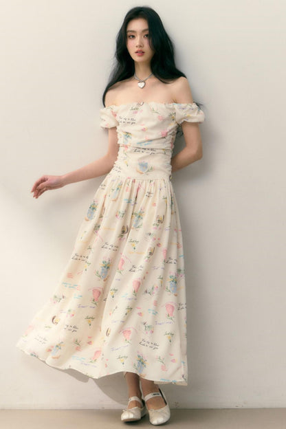 One-Shoulder Pleated Summer Dress