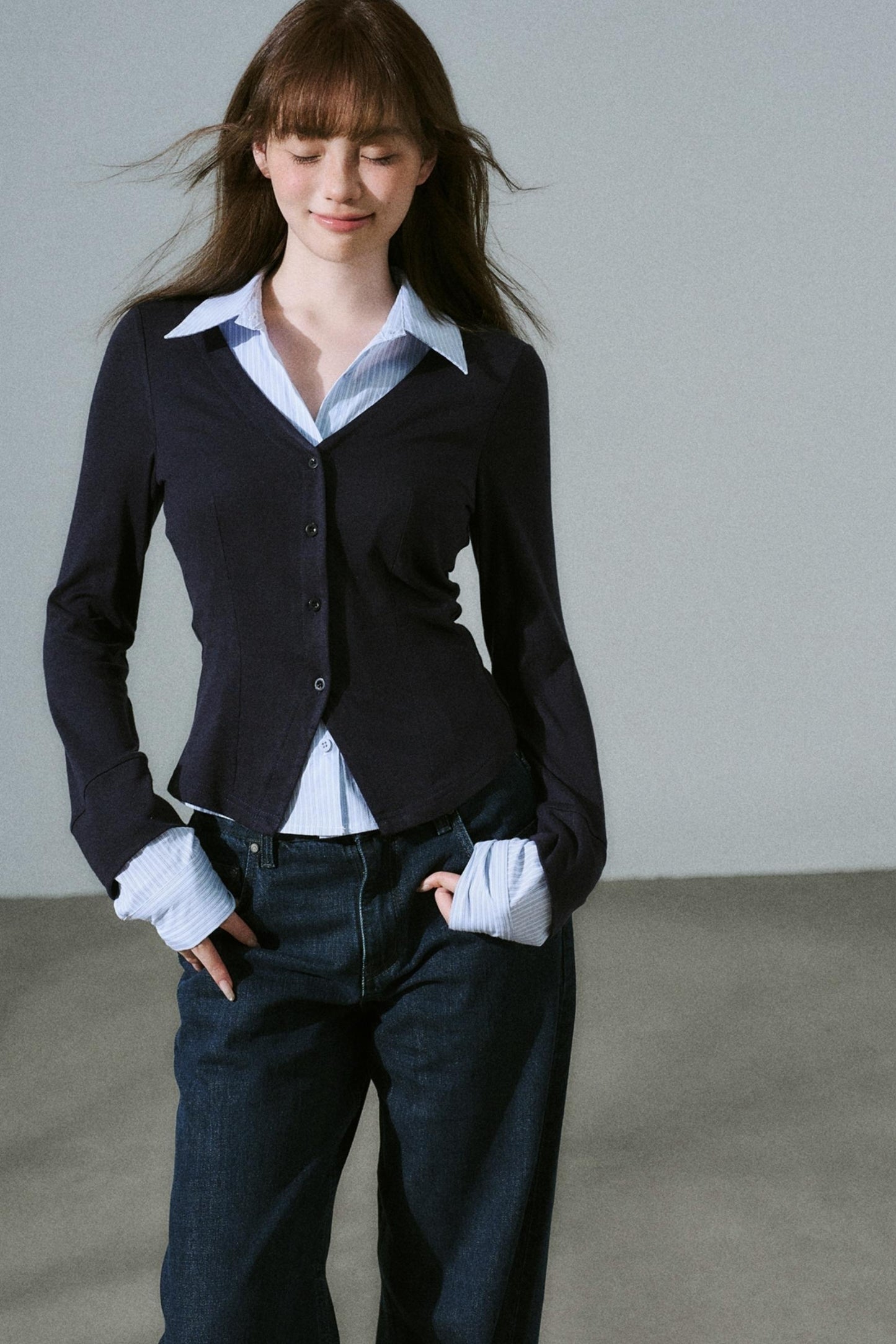 Fake Two Piece Wool Top