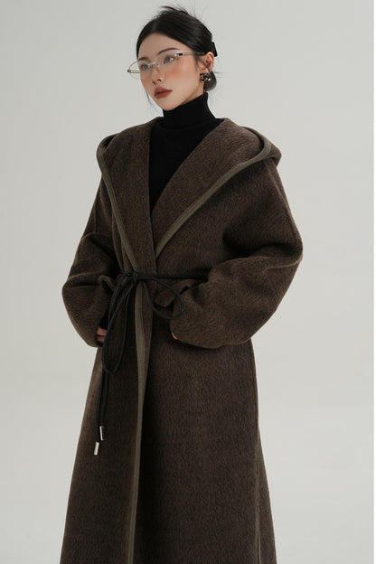 Lace-Up Wool Minimal Coat