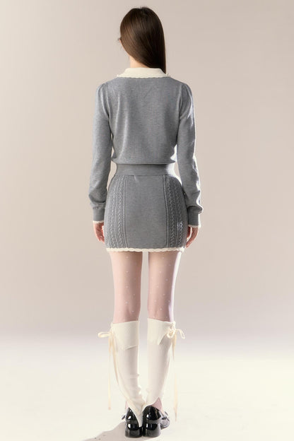 Cherry Blossom Wool Knitted Set-Up