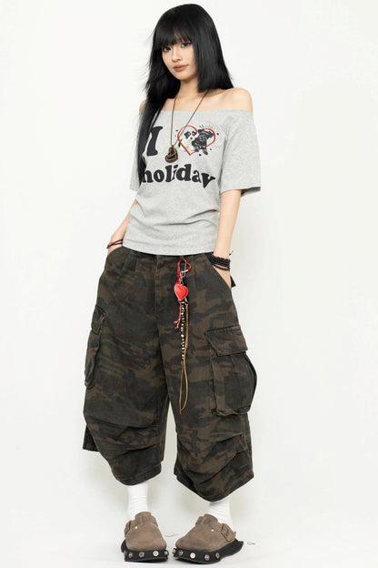 White One-Shoulder Tee