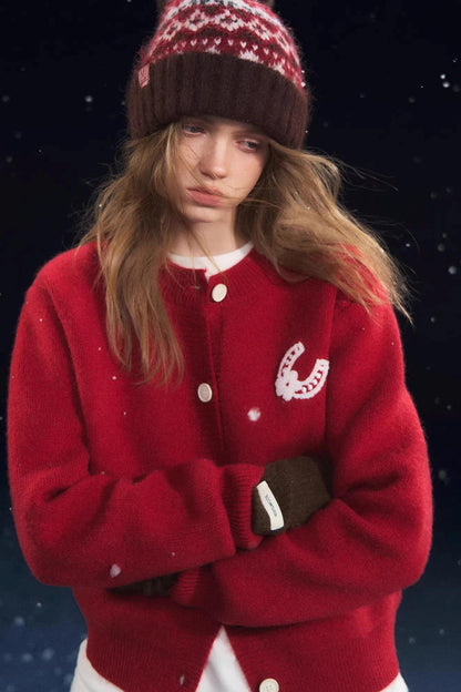 Lucky Pony Round Neck Cardigan