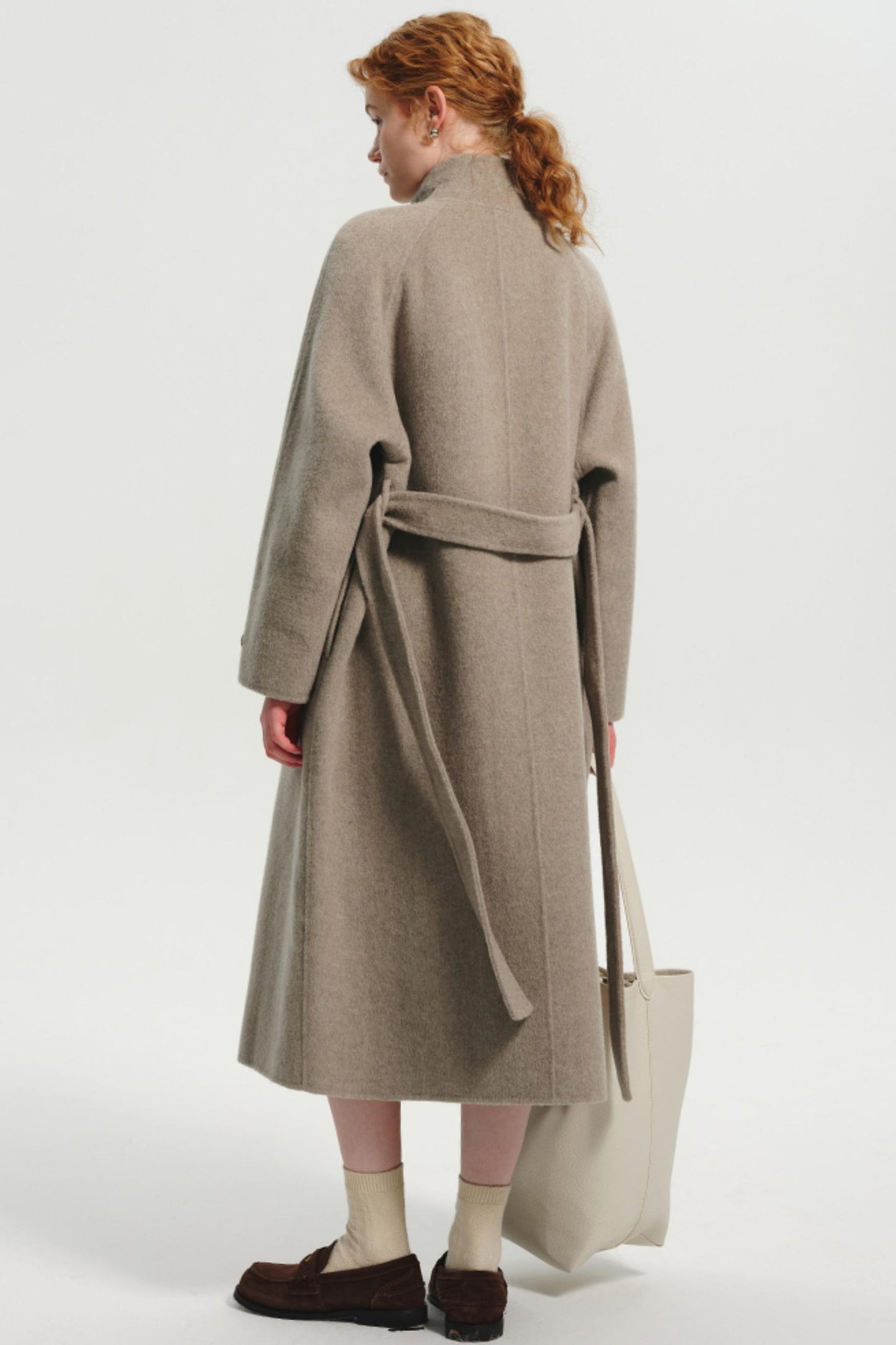 Premium Wool Tweed Stand-Collar Coat