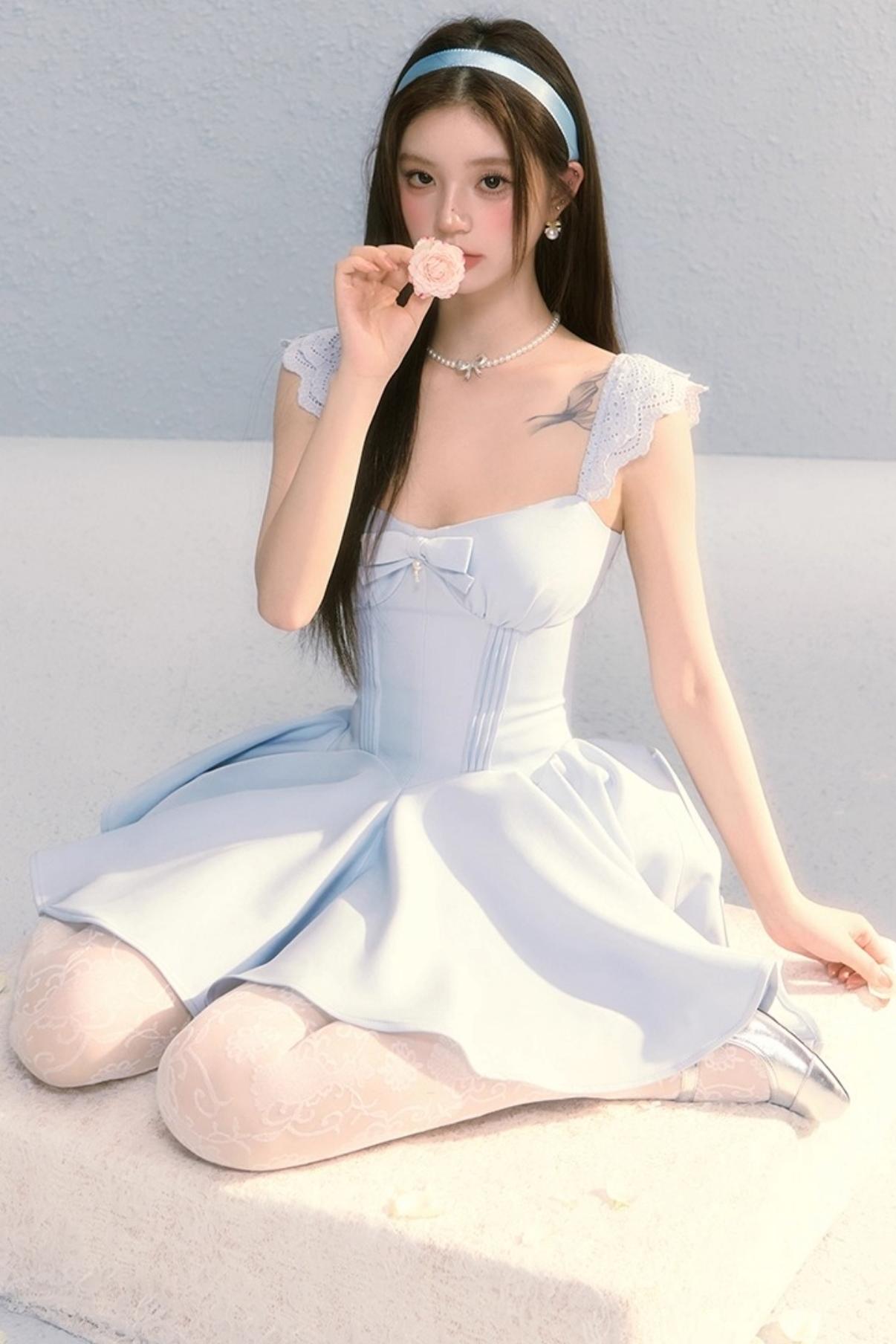 Golden Bow A-Line Dress