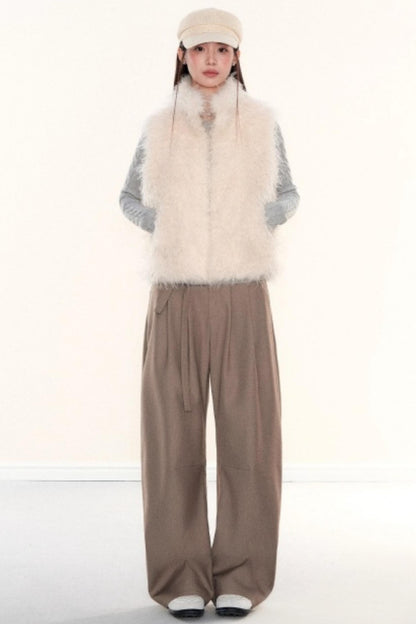 Stand-Up Collar Furry Vest