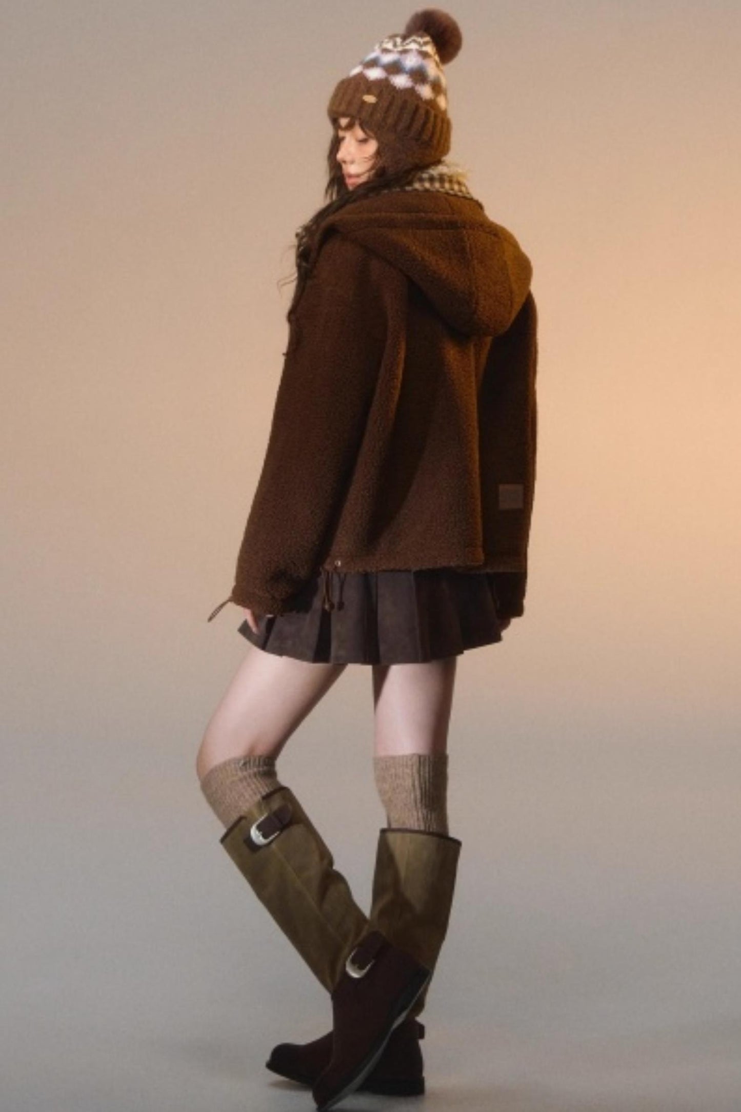 Reversible Plaid Patchwork Fleece Jacket