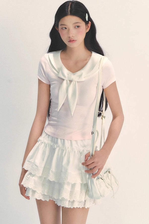 Versatile Bow Neck Tee