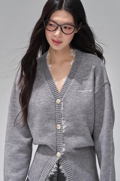 Lace Patchwork Knitted Sweater