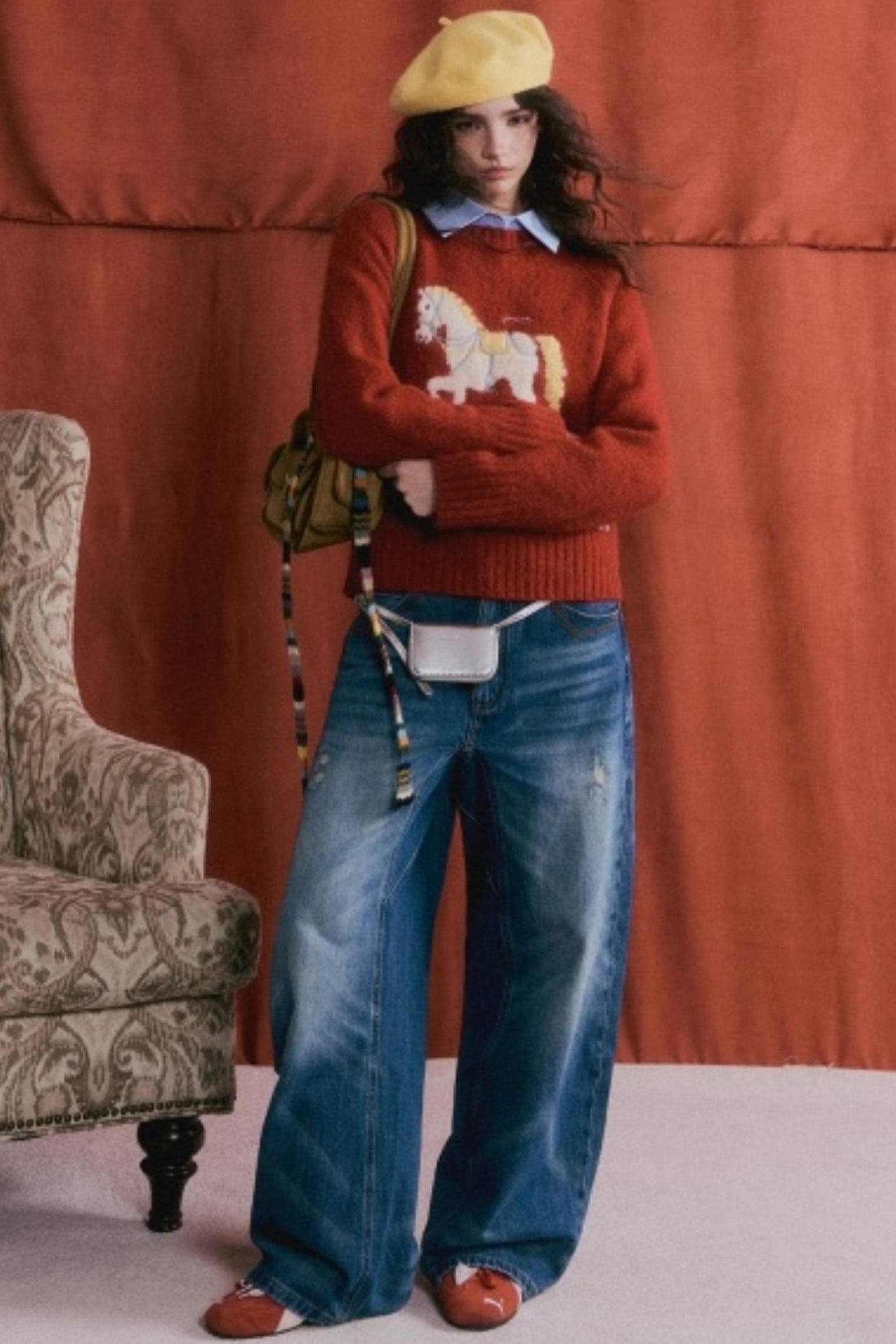 Retro Washed Denim Pants