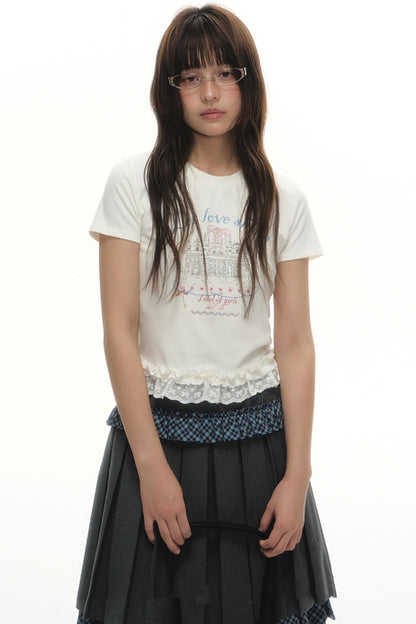 Lace-Trimmed Summer Tee