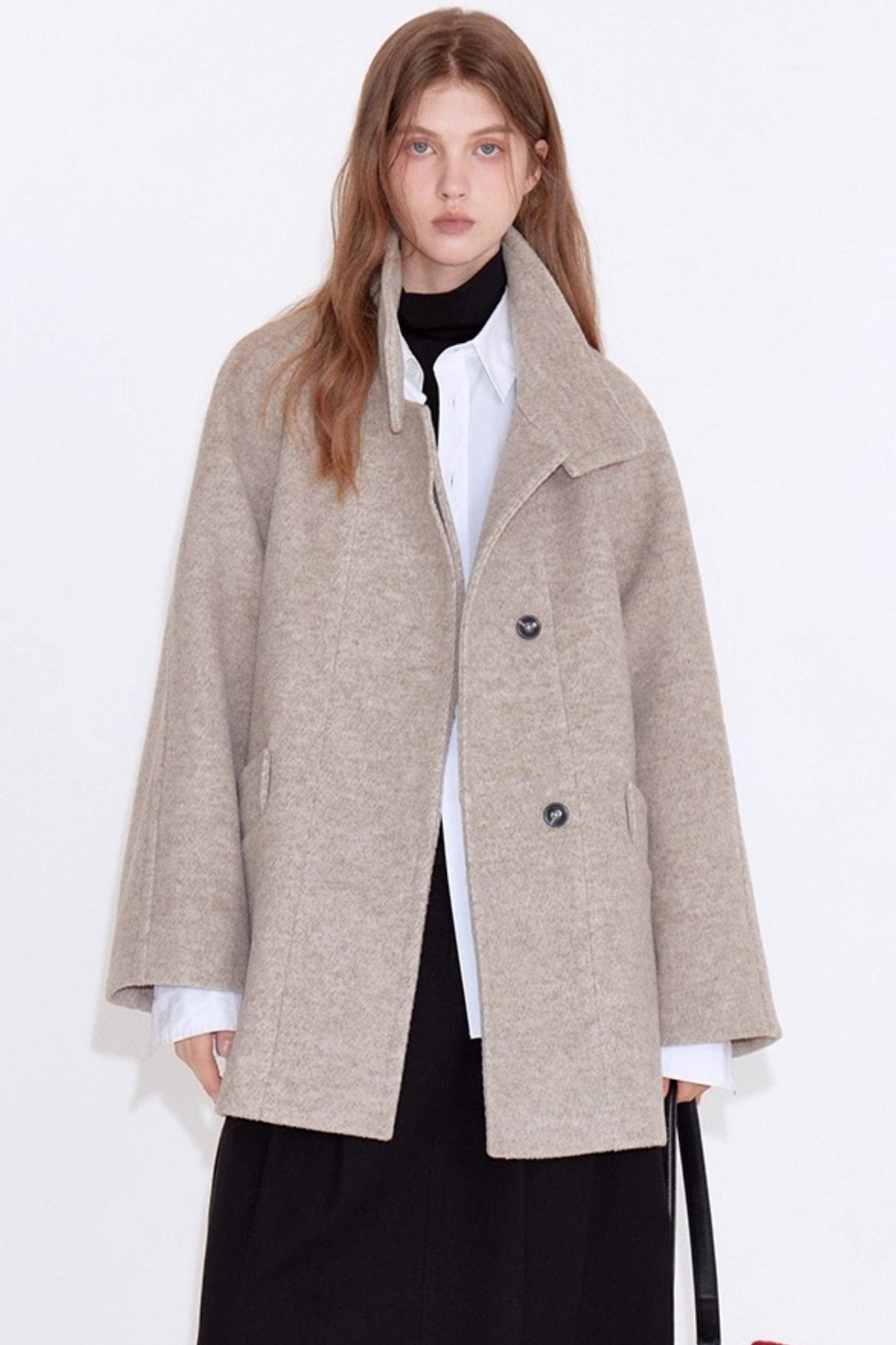 Variegated Twill Wool Coat