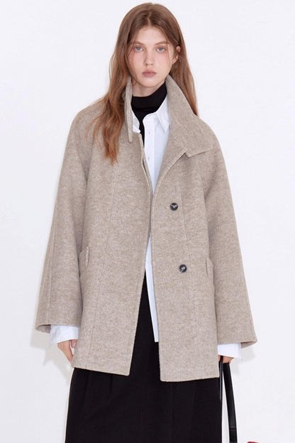Variegated Twill Wool Coat