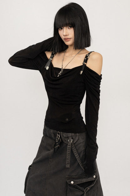 Swing Collar Mesh T-Shirt