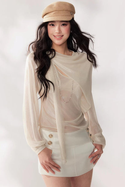 Solid Satin A-Line Skirt