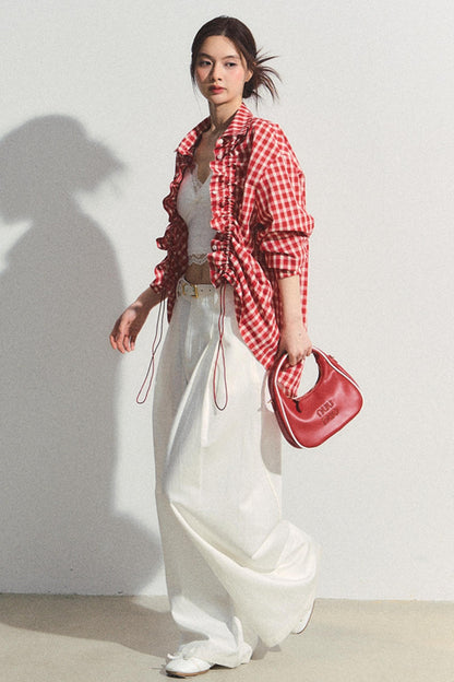 White Tencel Wide-Leg Trousers