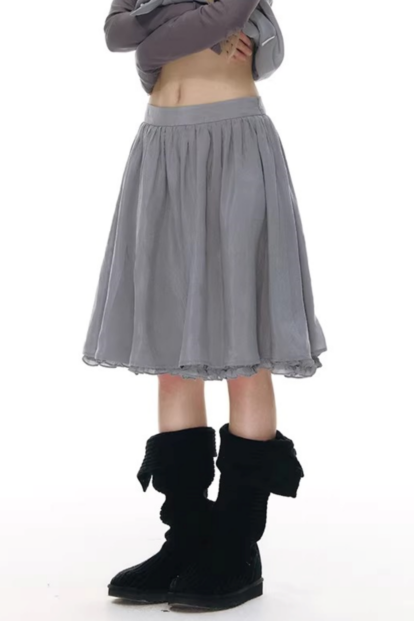 레이스 플래킷 블라우스 셋업