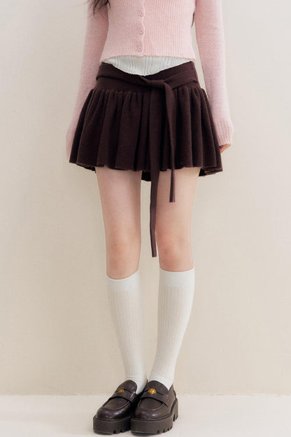 Chocolate Wool A-Line Skirt