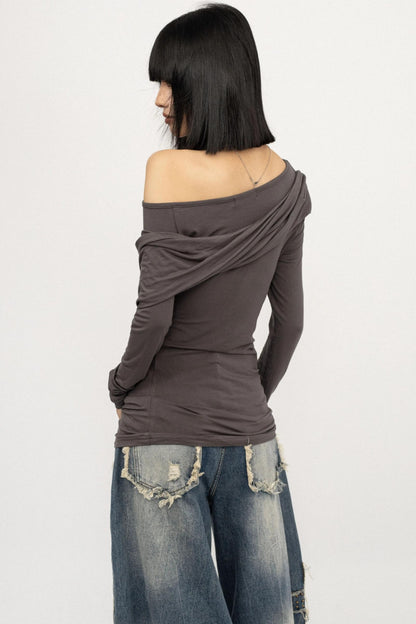 American Gray Long Sleeve Top