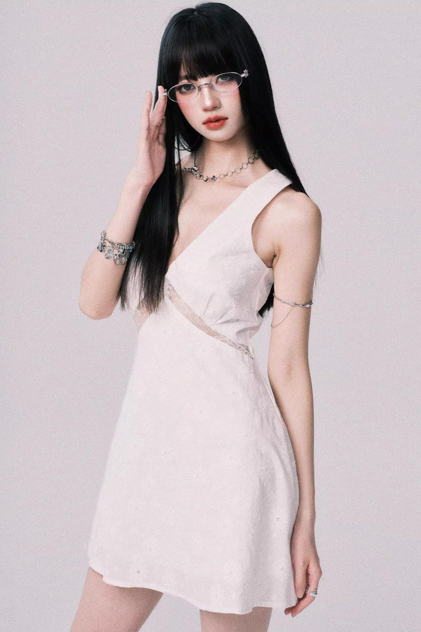 Lace Patchwork V-Neck Summer Dress