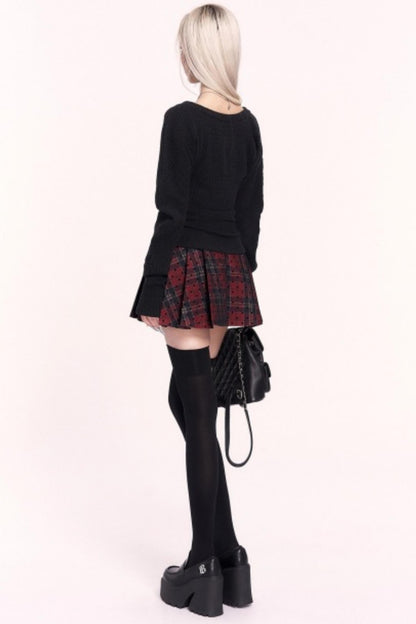 Sweet Plaid High Waist Pleated Skirt