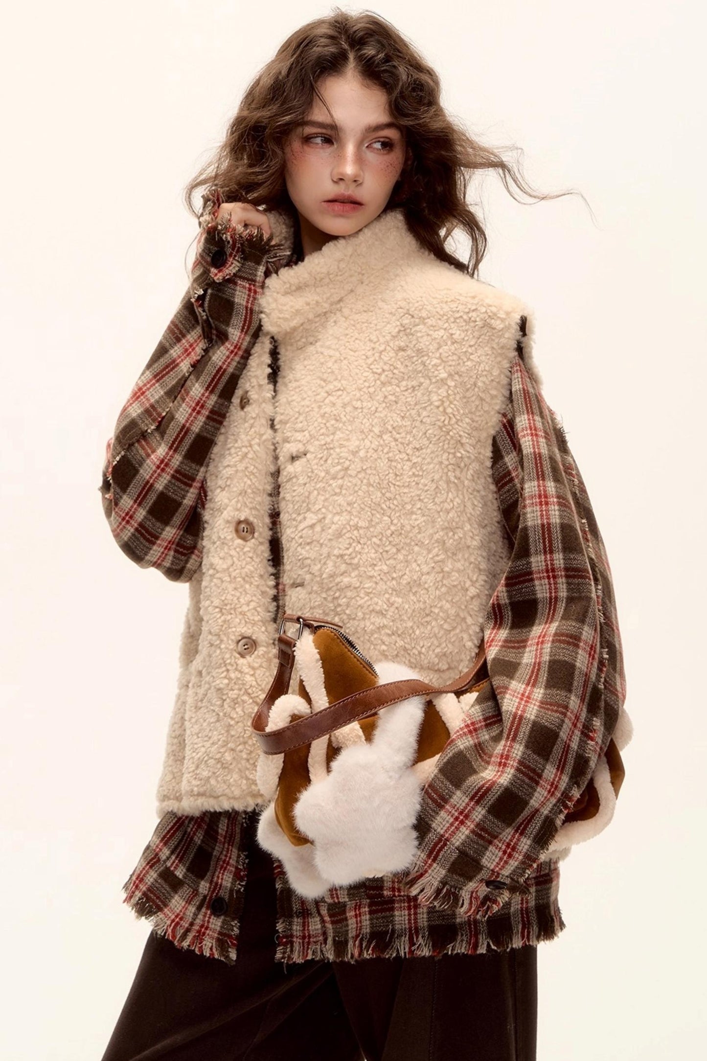 Reversible Fur Suede Vest Jacket