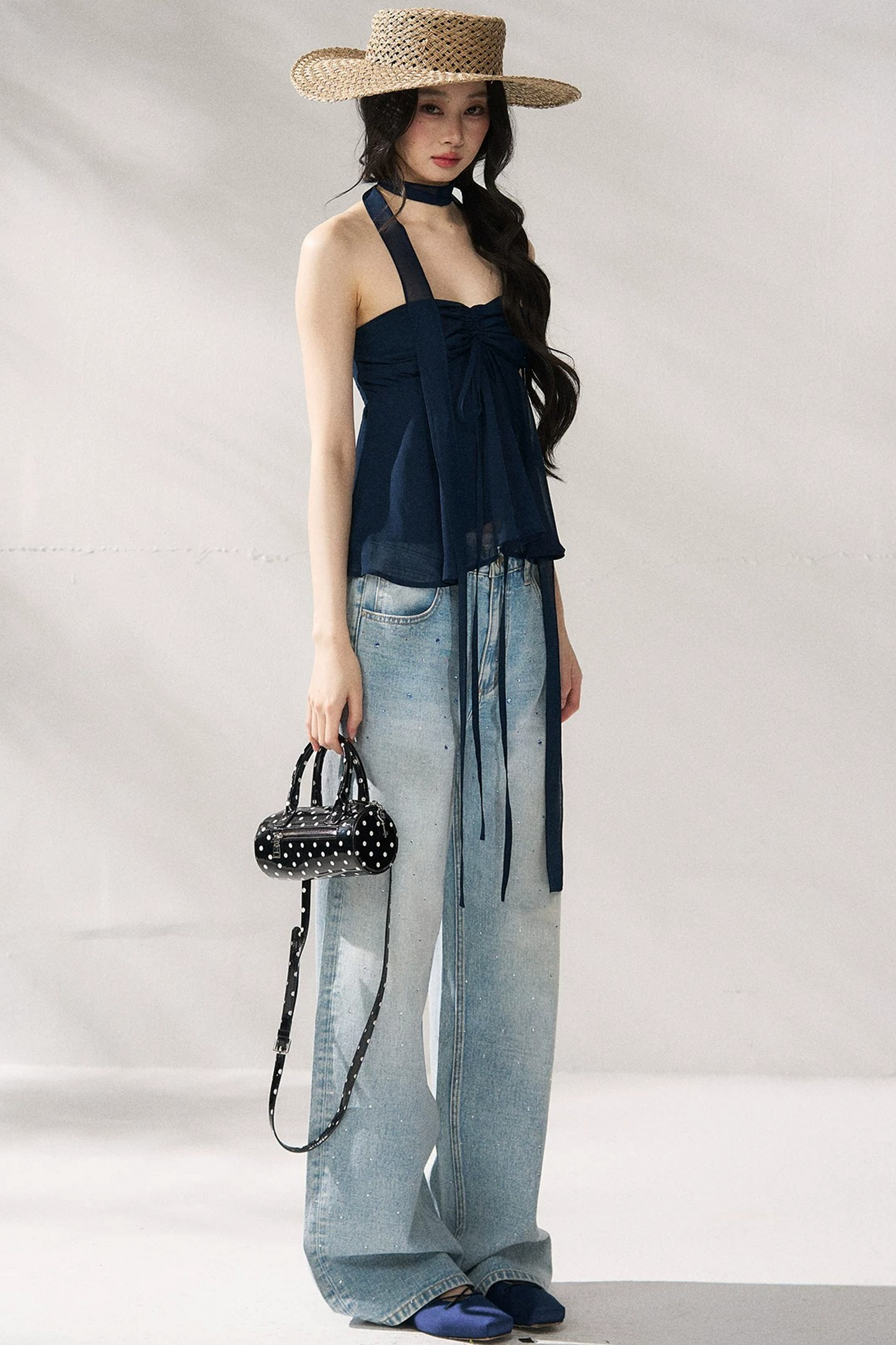 Two-Tone Halter Tube Top