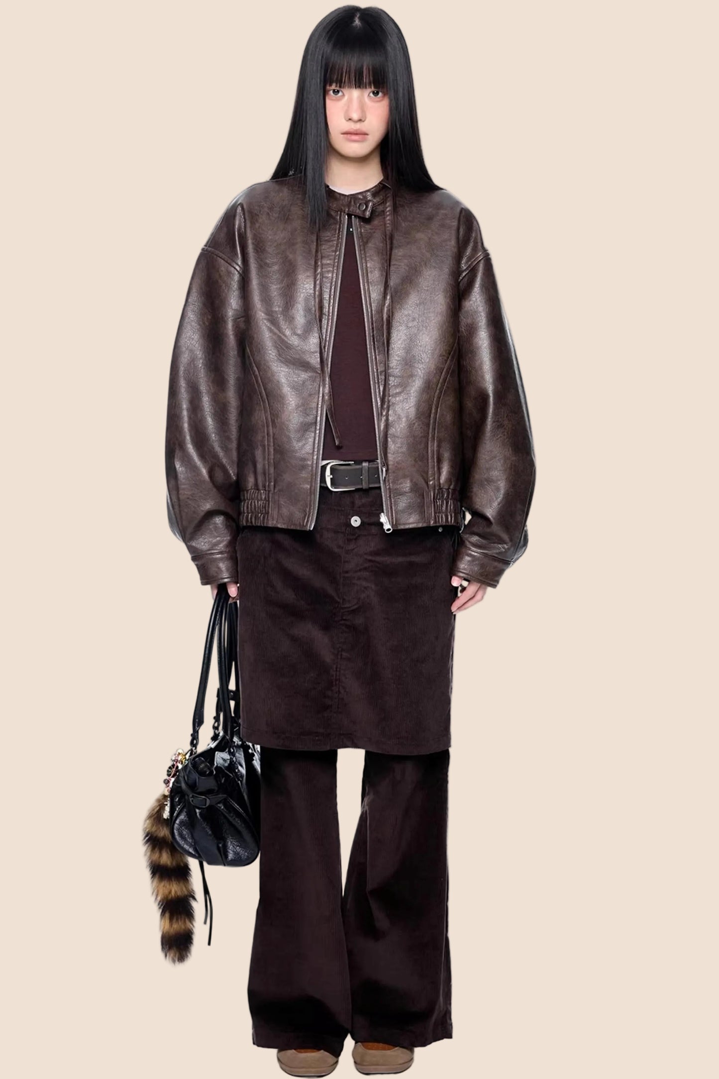 Textured Vintage Leather Jacket