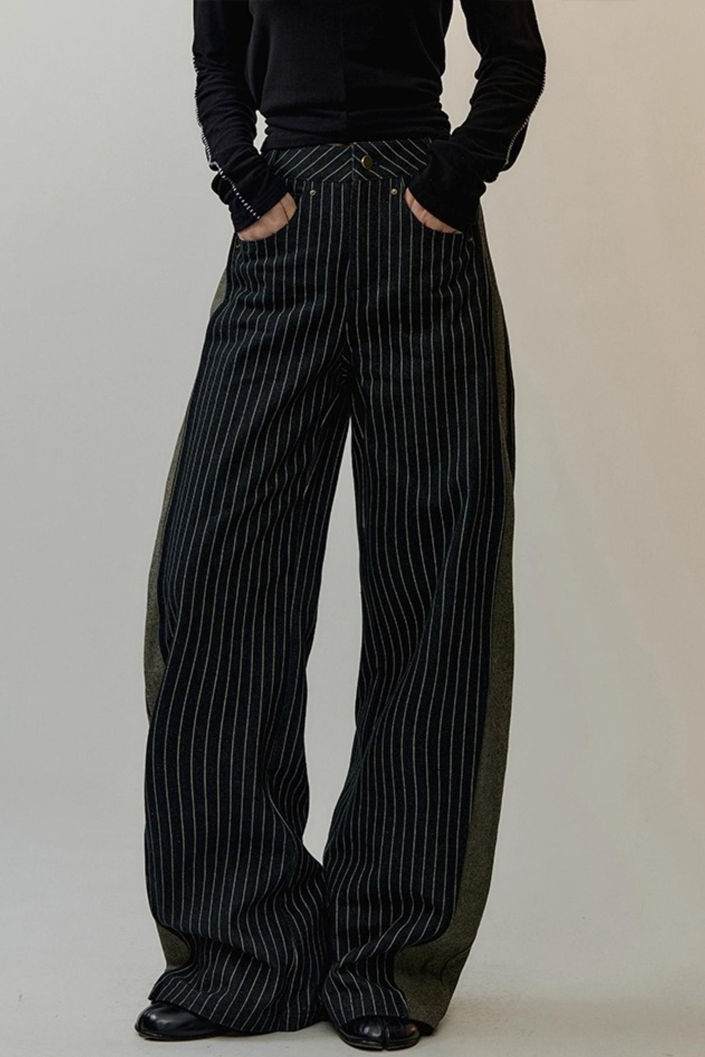 Striped Patchwork Winter Pants