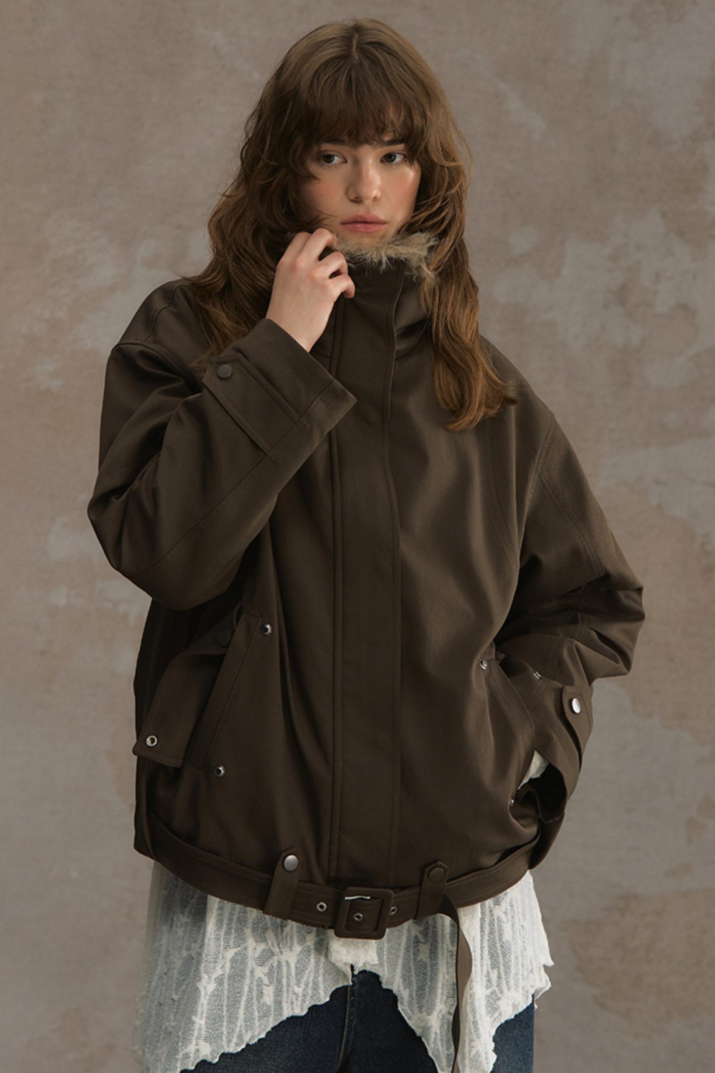 Time Traveler Fur Collar Jacket