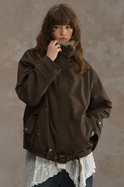 Time Traveler Fur Collar Jacket