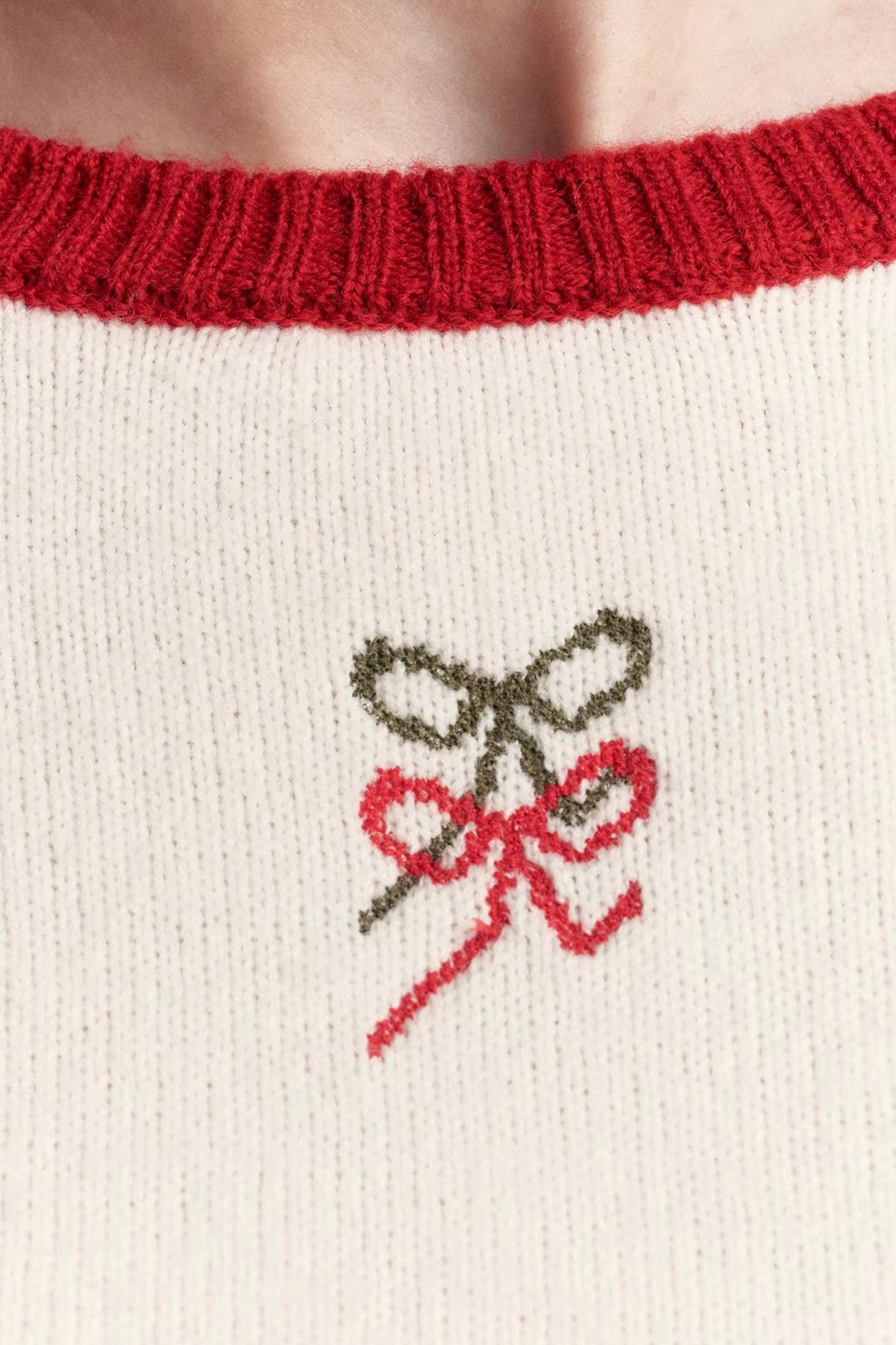 Color-Block Wool Blend Knit Sweater