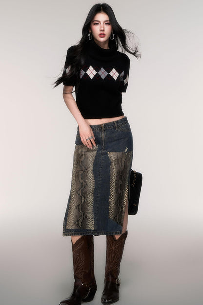 Trendy High Neck Short Sleeve Top