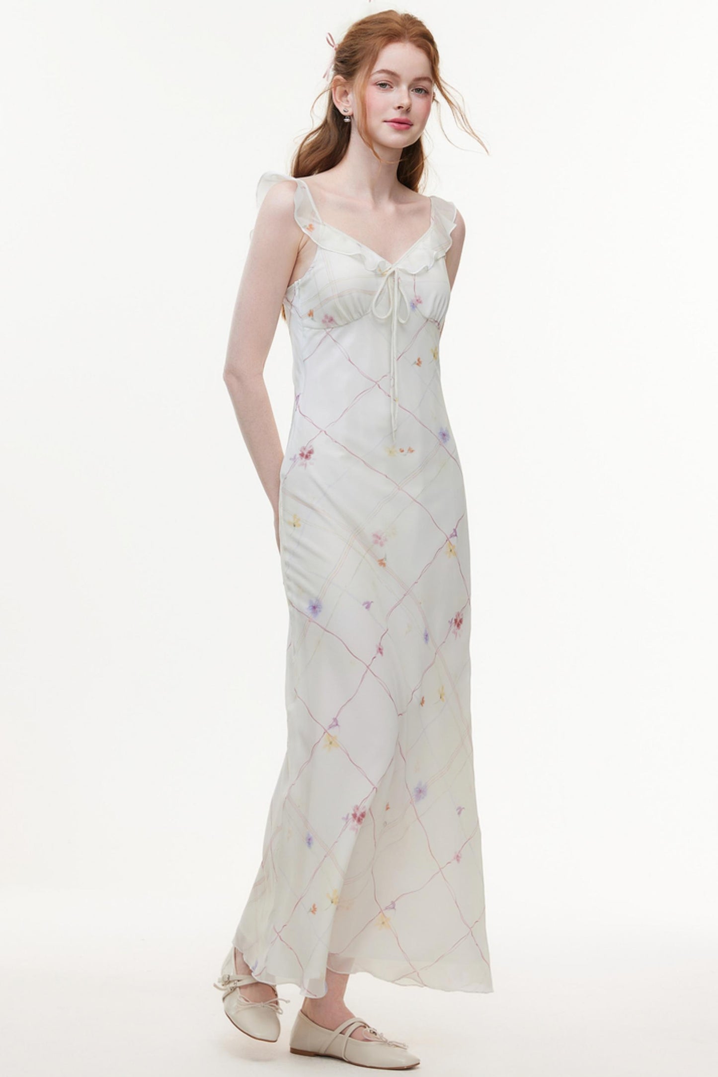 Lightweight V-Neck Chiffon Dress