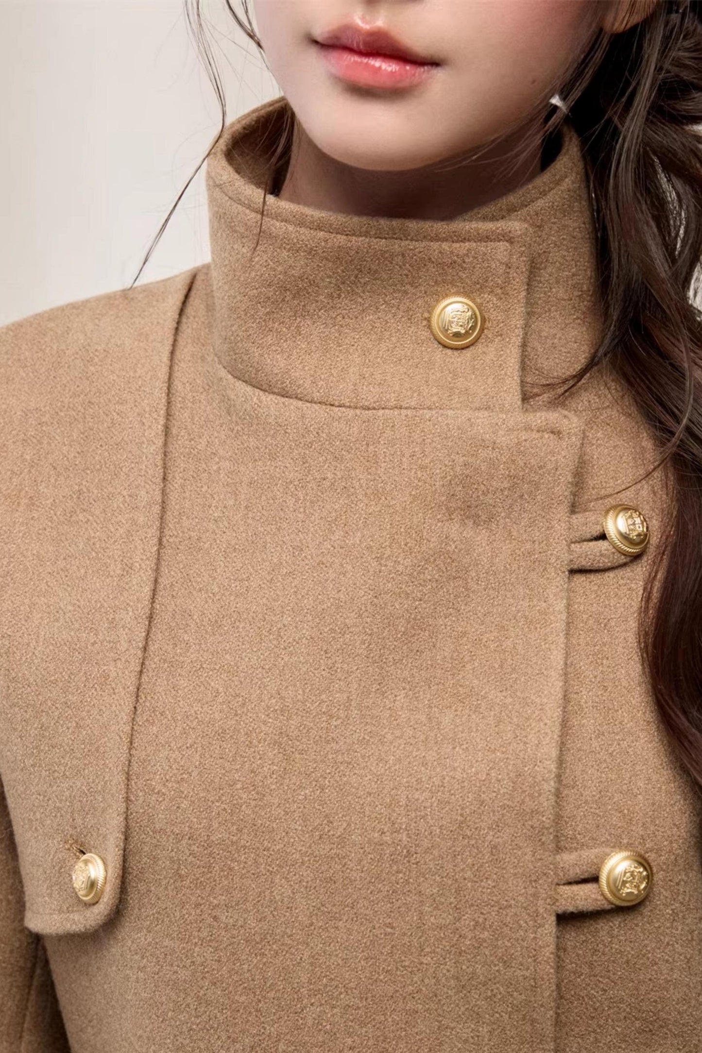 Stand-Up Collar Woolen Coat