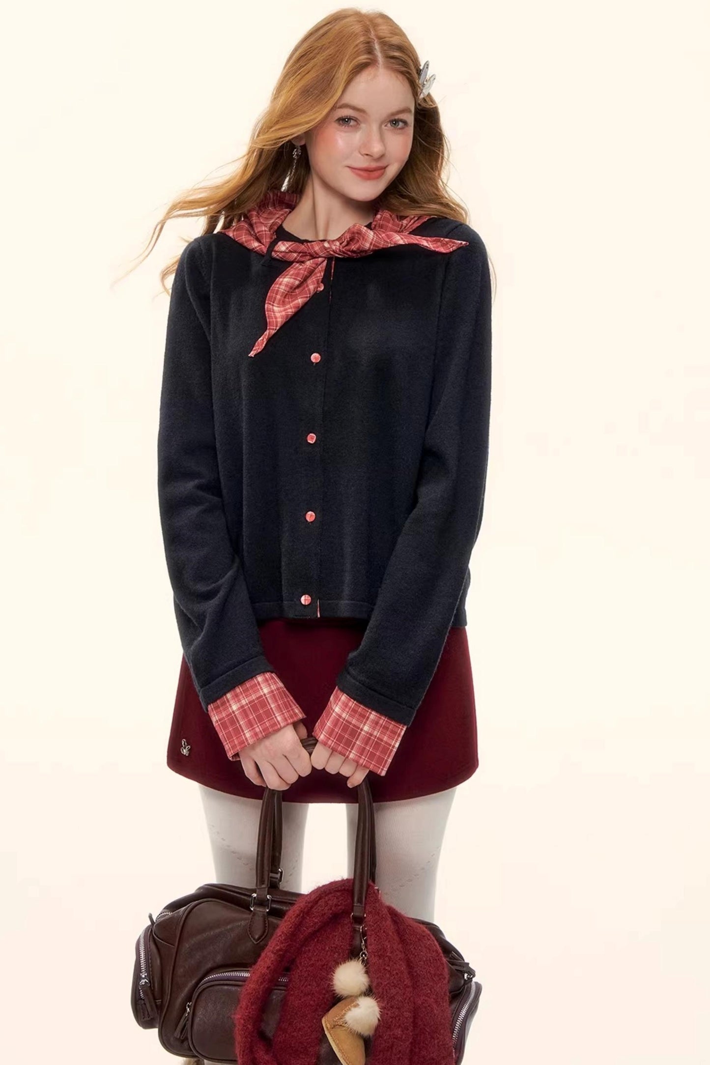 Wool Blend Plaid Sweater