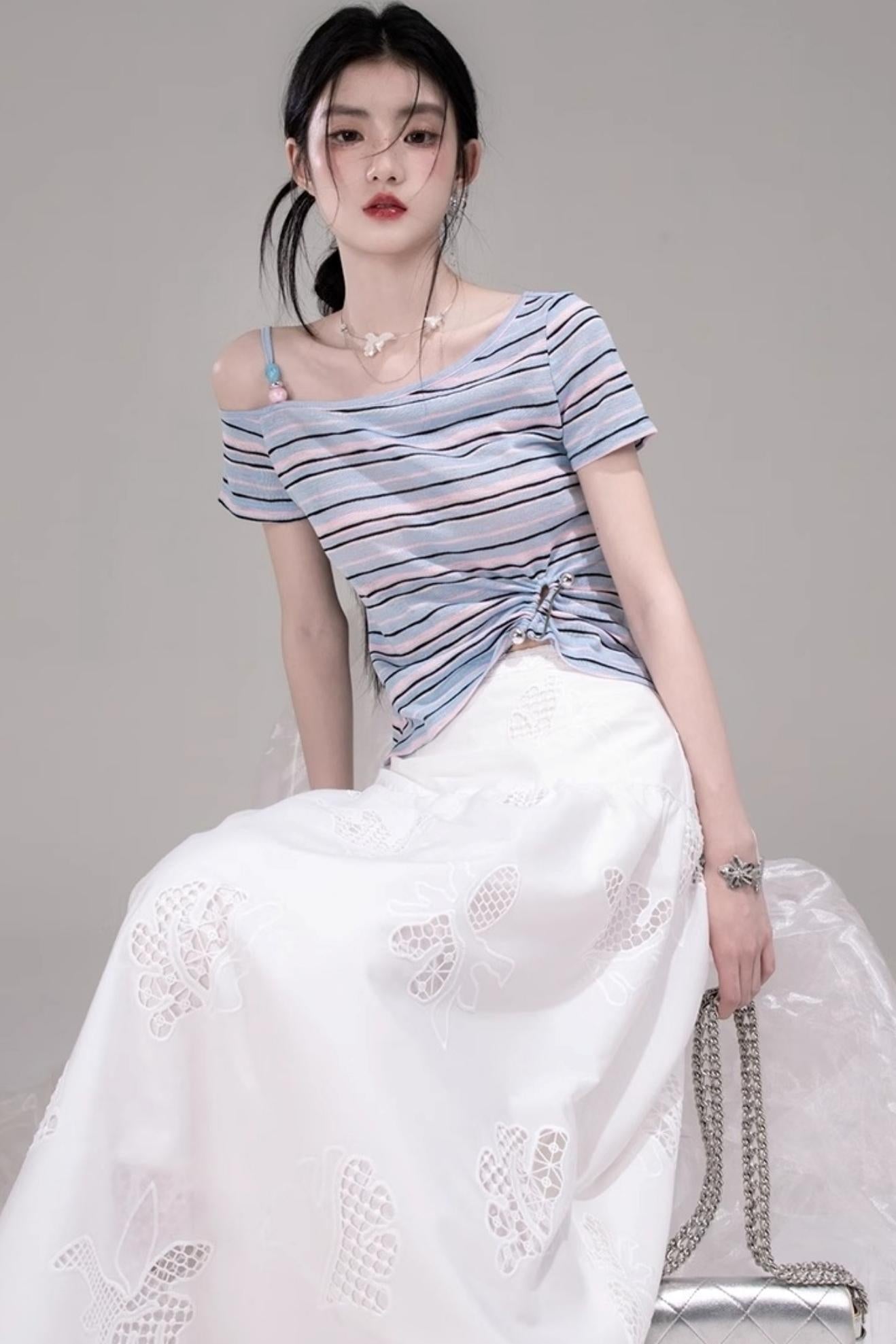 Twisted Stripe Raglan Tee