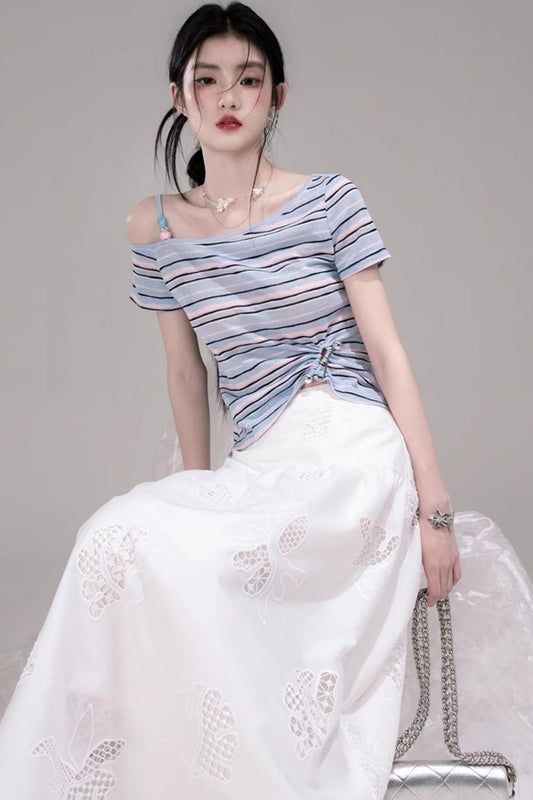 Twisted Stripe Raglan Tee