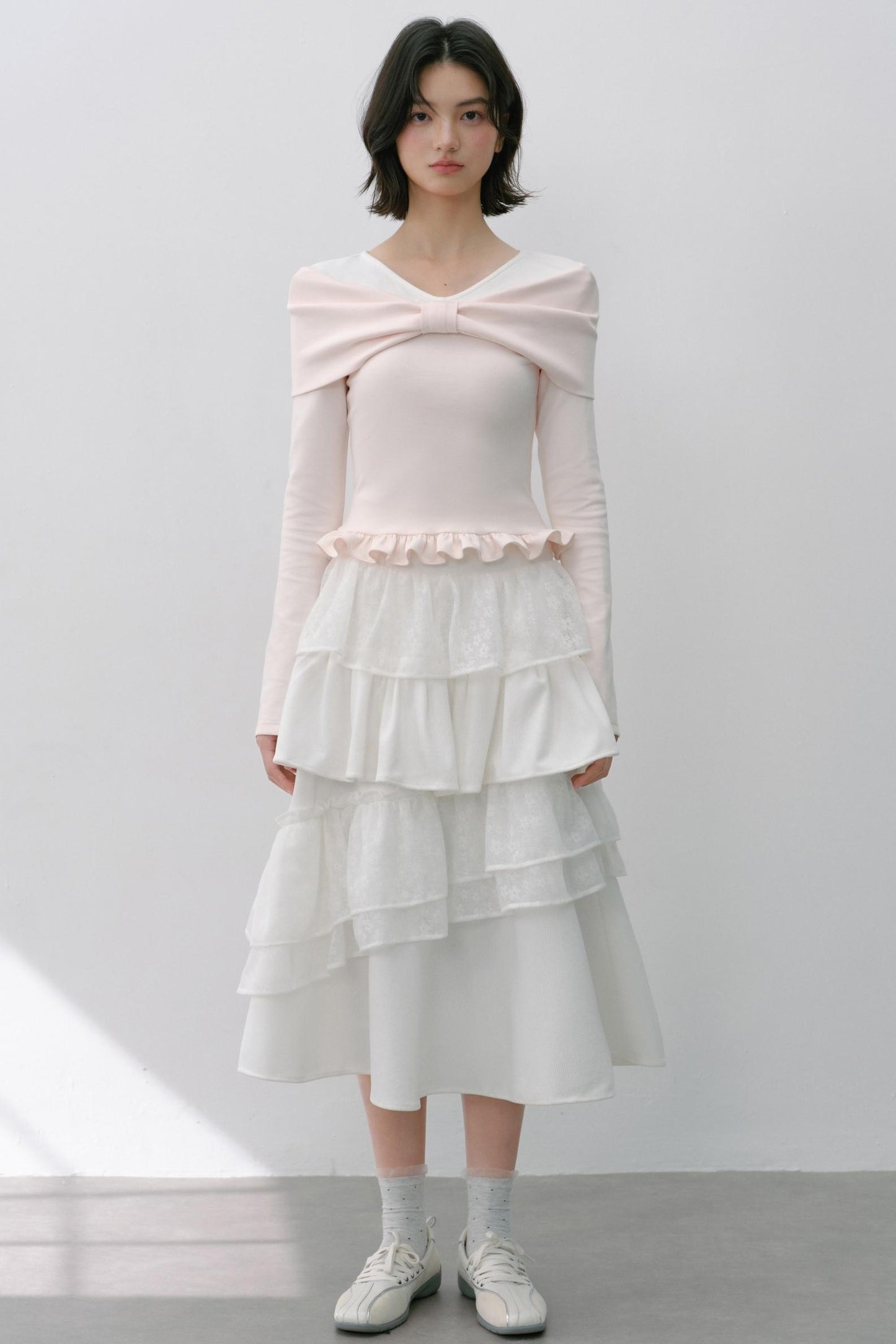 Vintage White Flower Puffy Skirt