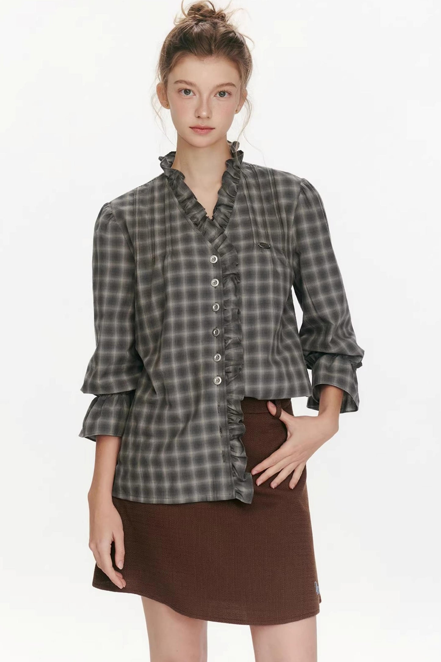 Flower Day Plaid Shirt