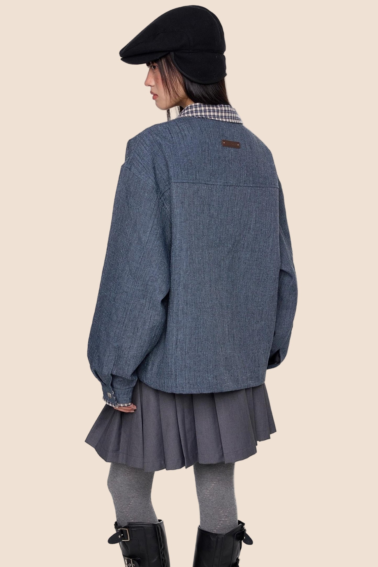 Autumn Embroidered Plaid Jacket