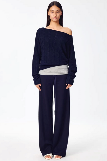 Color-Blocked Striped Sweatpants