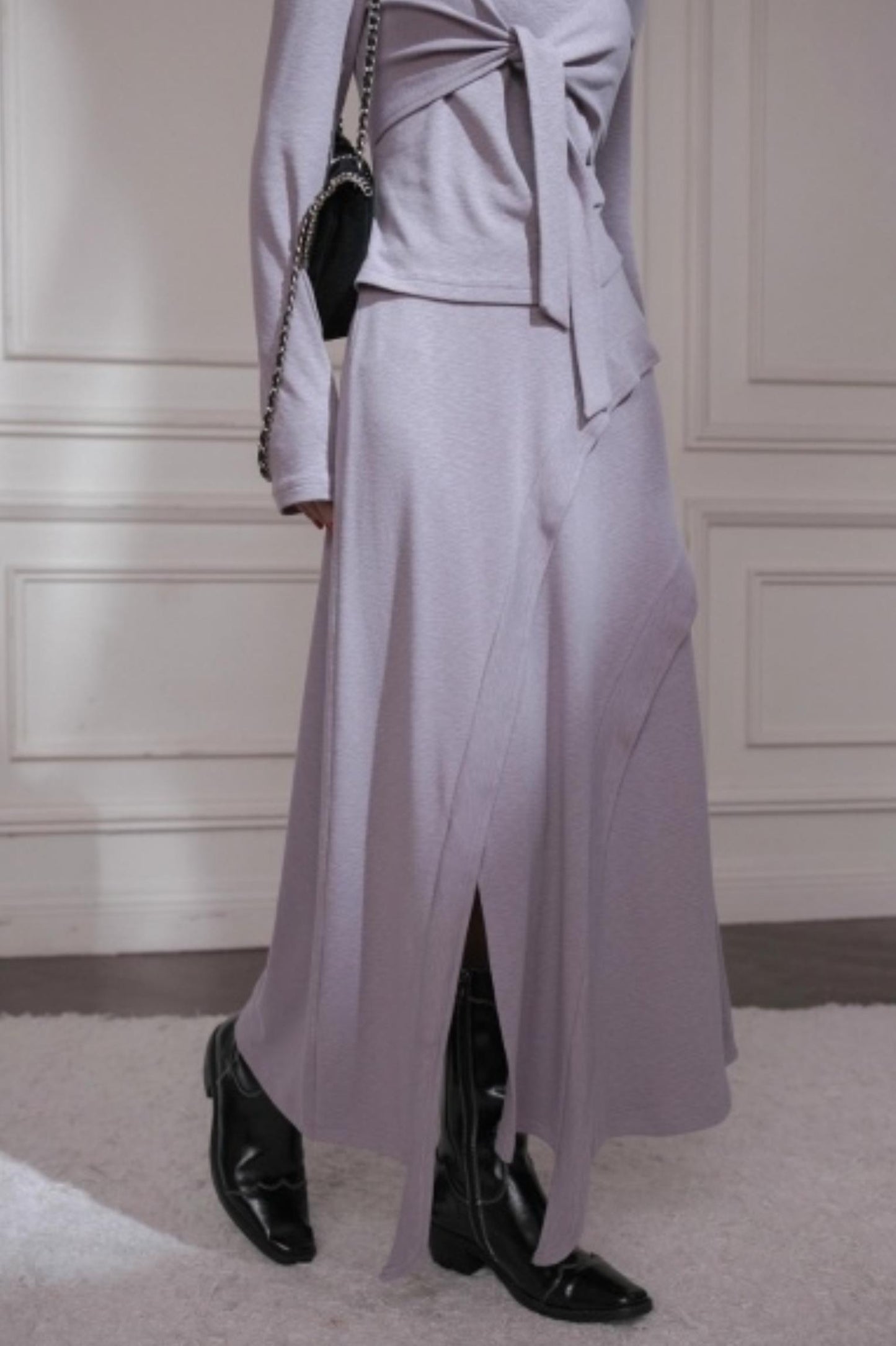 Gray Taro Tie-Dye Knit Set