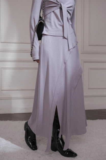 Gray Taro Tie-Dye Knit Set