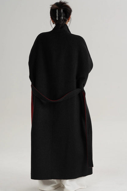 Casual Double-Sided High Neck Wool Coat