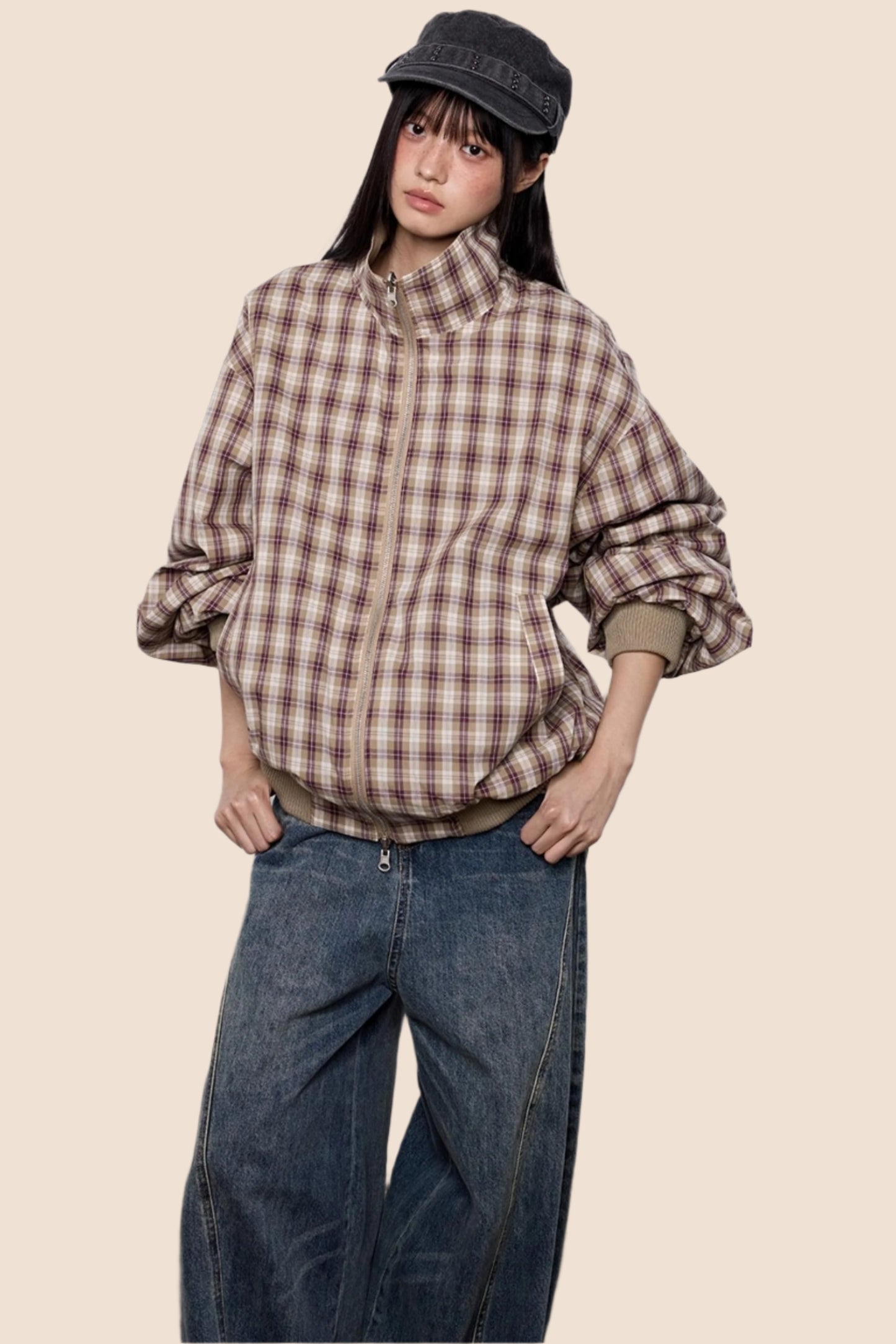 Bath Style Reversible Plaid Jacket