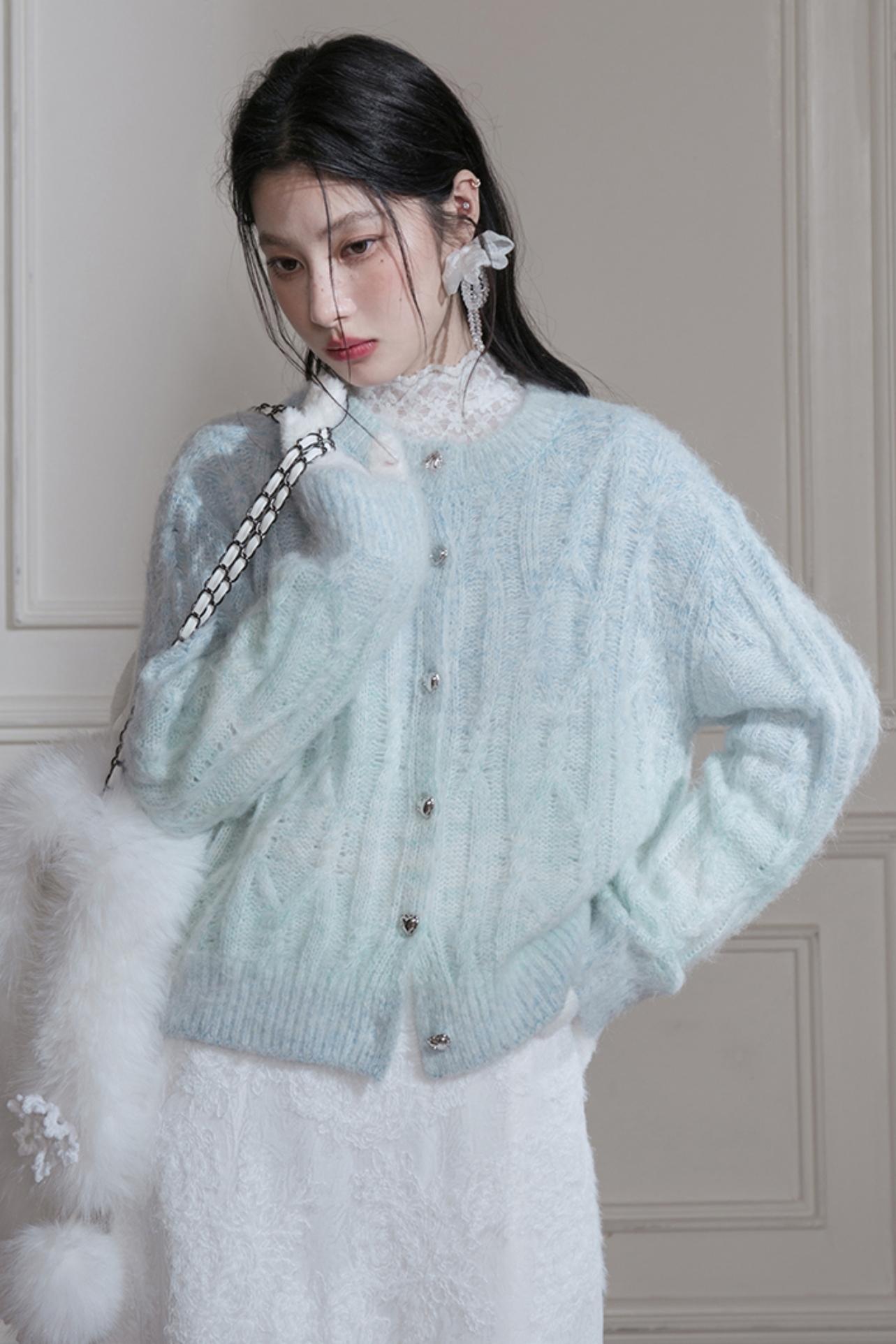 Gradient Wool Cardigan