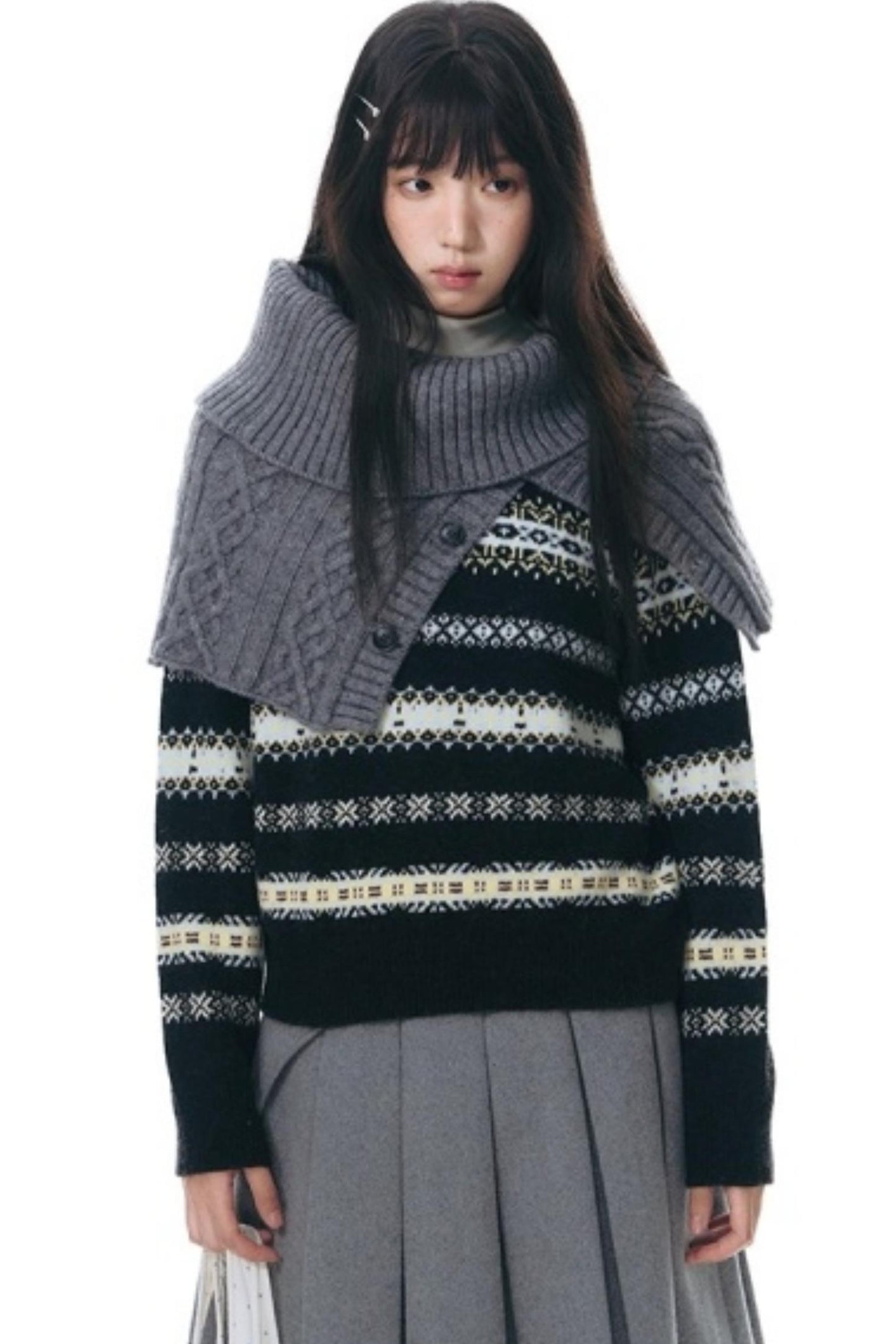 Fair Isle Jacquard Striped Sweater