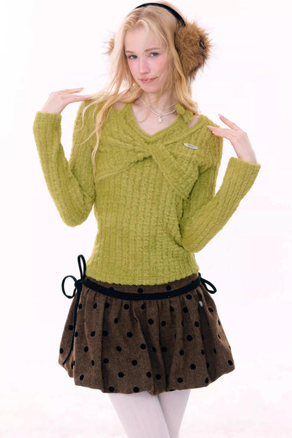 Retro Knit Halter Sweater