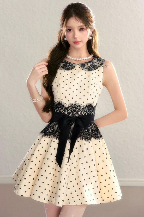 Retro Lace Polka Dot Dress